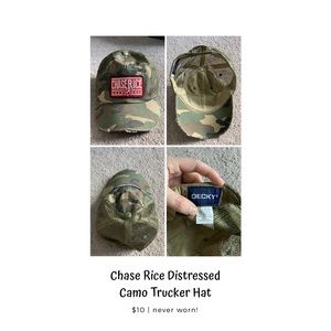 Chase Rice Camo Distressed Trucker Hat